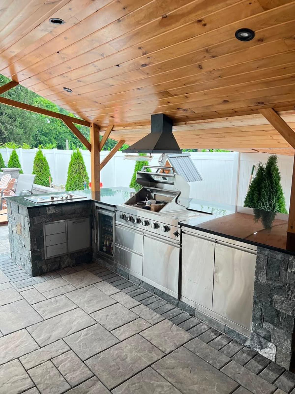 Outdoor grill station